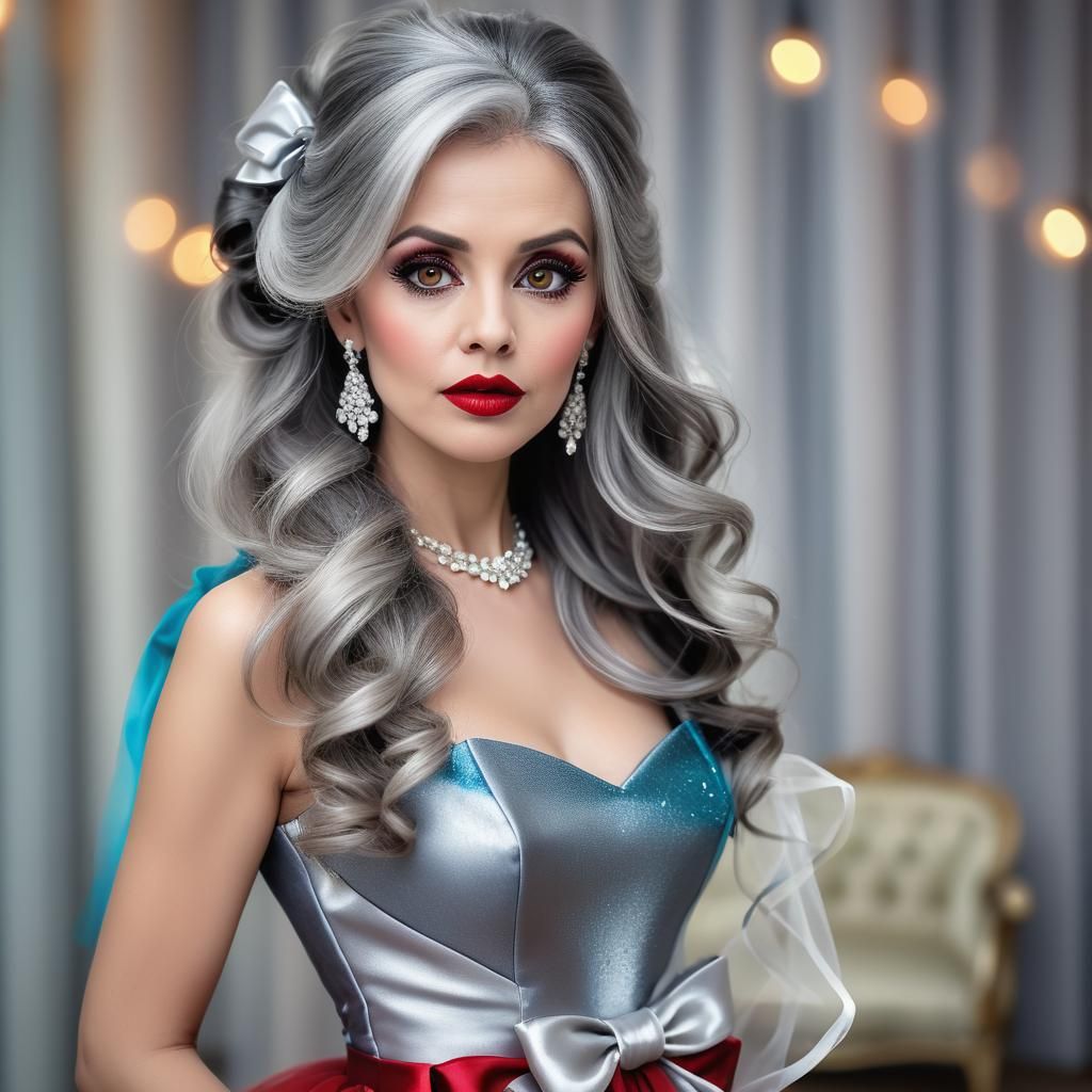 Stunning Woman with Red Lipstick in Professional Photo