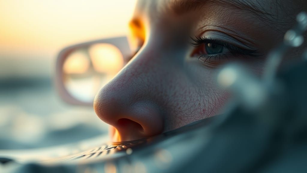 Abstract Sci-Fi Sea Scene in Hyperrealistic Macro Photograph...