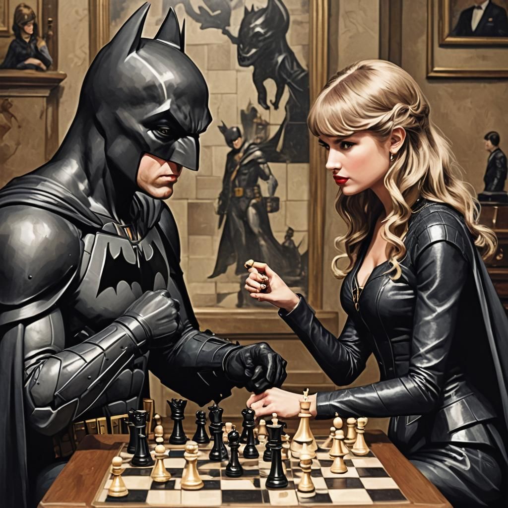 Batman and Taylor Swift Play Chess