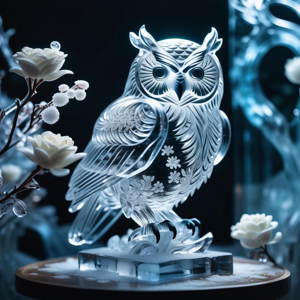 Owl Ice Sculpture