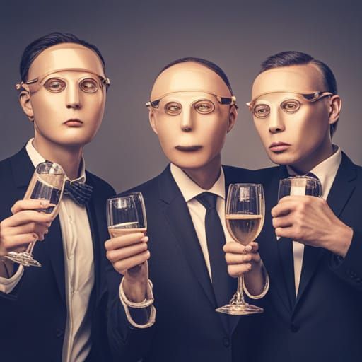 AI Robots Celebrate at Office Holiday Party