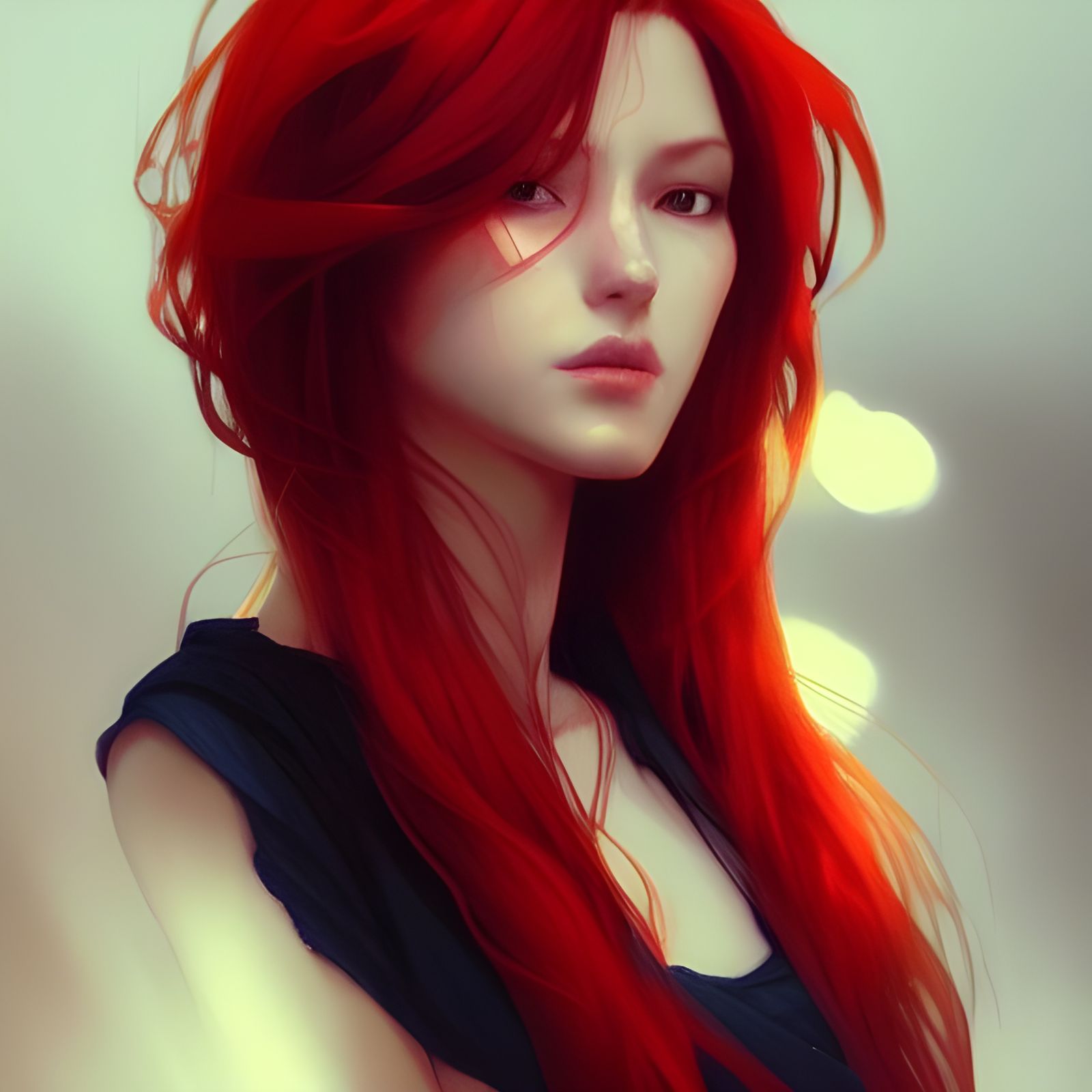 Detailed Portrait of a Redhead in Splash Art Style
