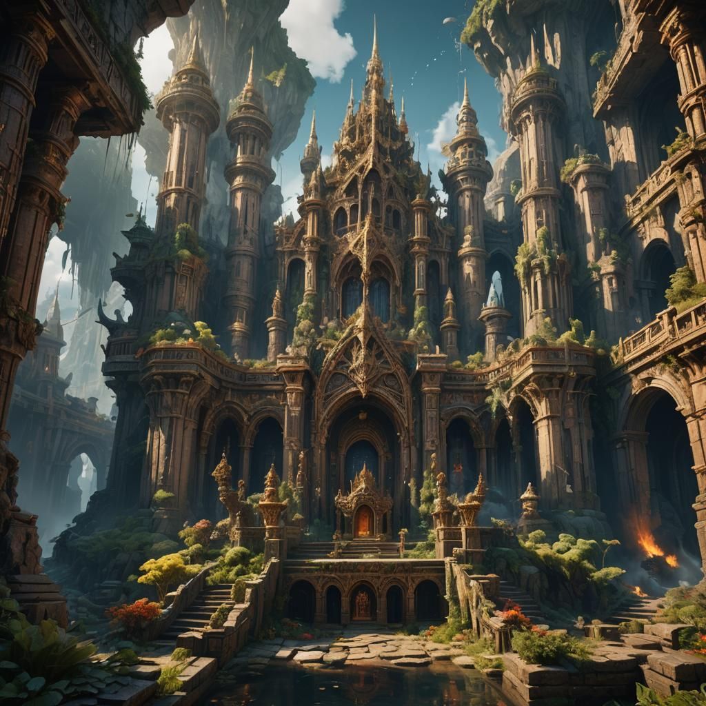 Detailed Matte Painting of a God in Unreal Engine