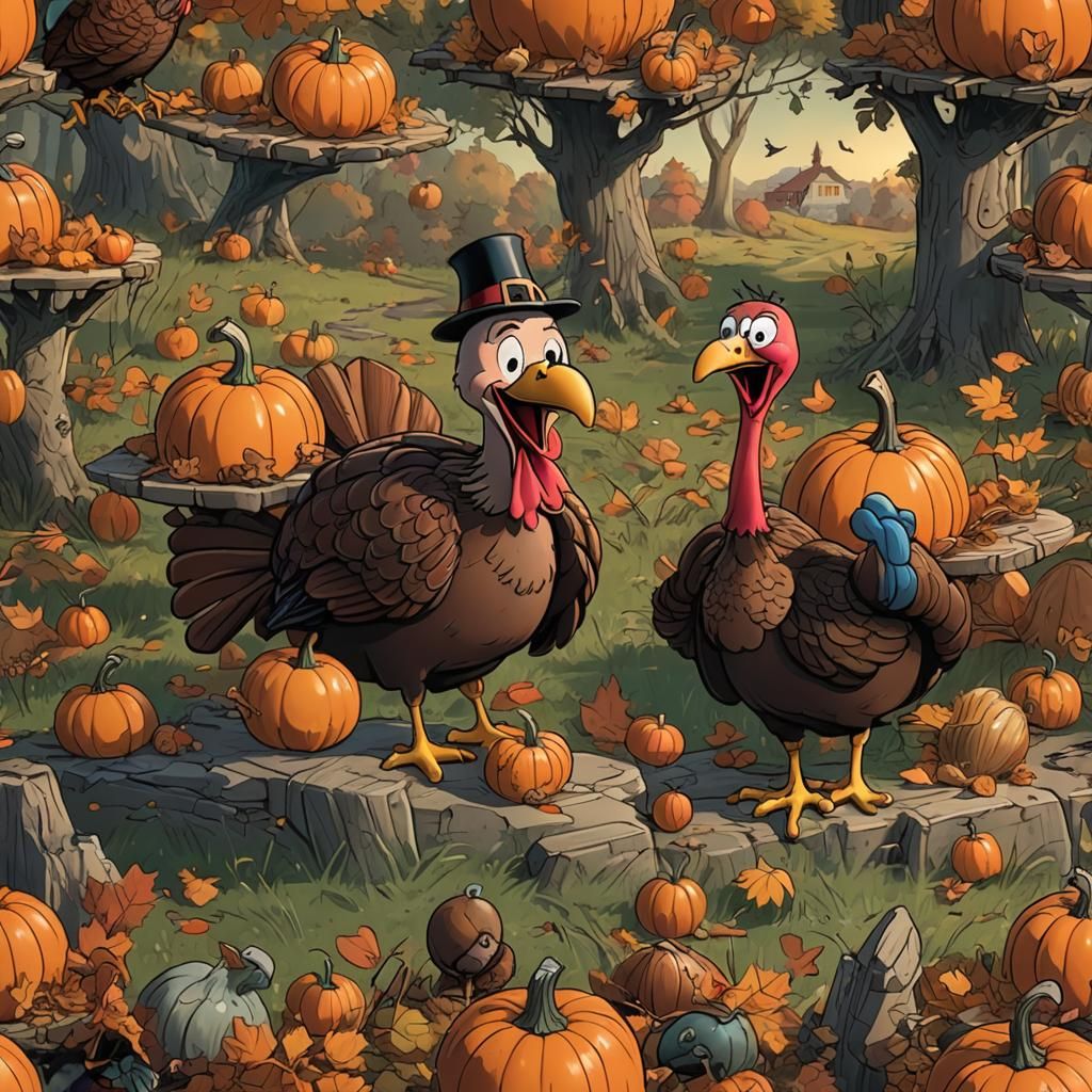 Drunk Cartoon Turkey with Charlie Brown