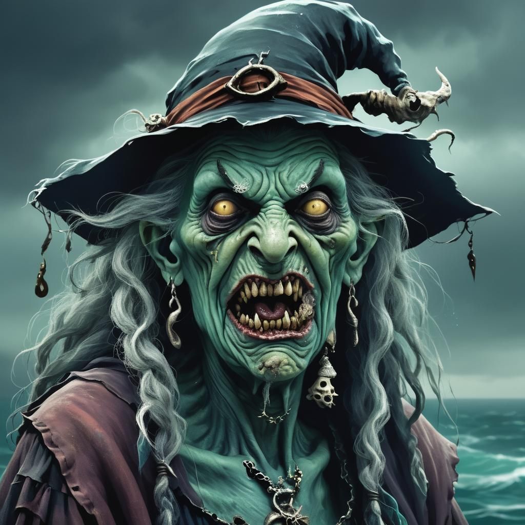 Evil Sea Hag Witch Portrait
