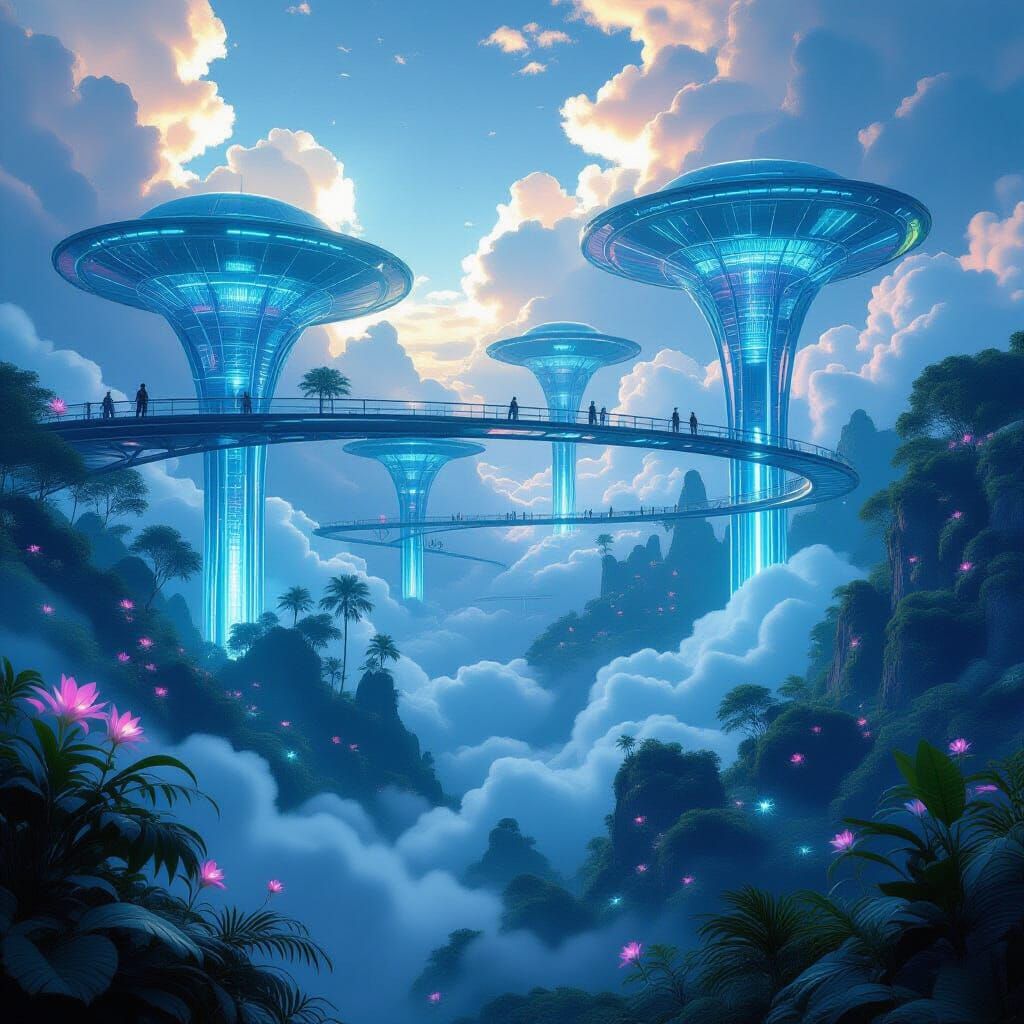 Futuristic Botanical Garden in the Sky