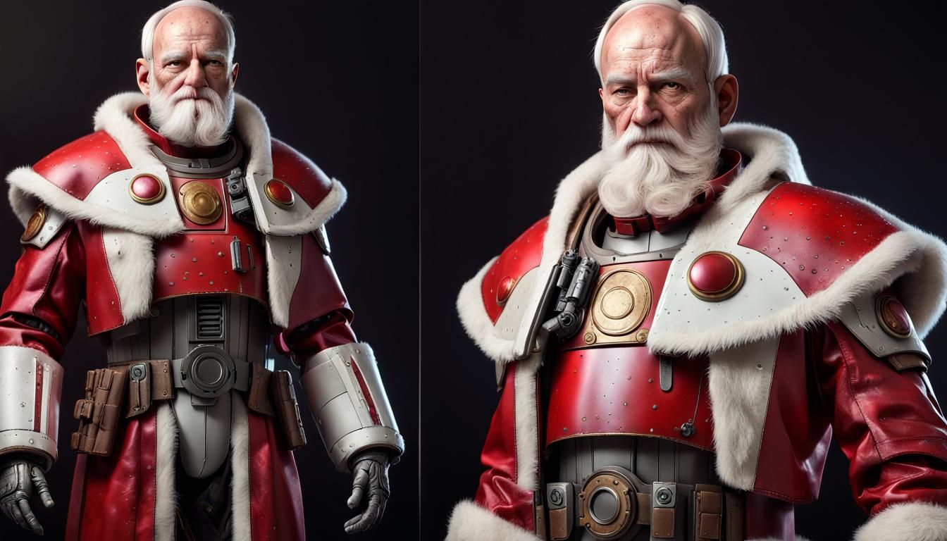 Cyber Santa Claus Rebel Commander in Sci-Fi Battle
