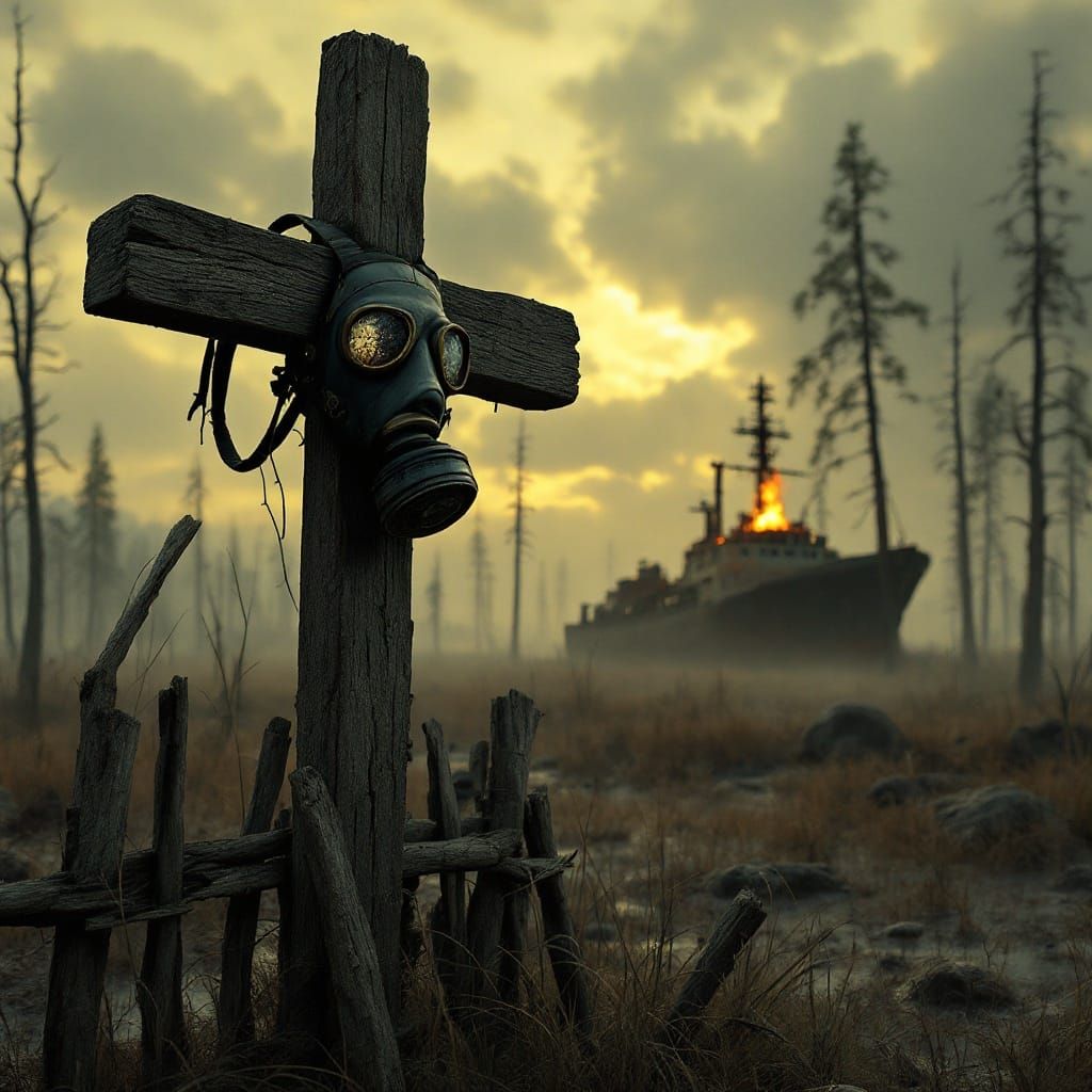 Surreal Post-Apocalyptic Landscape in Ultrarealistic Style