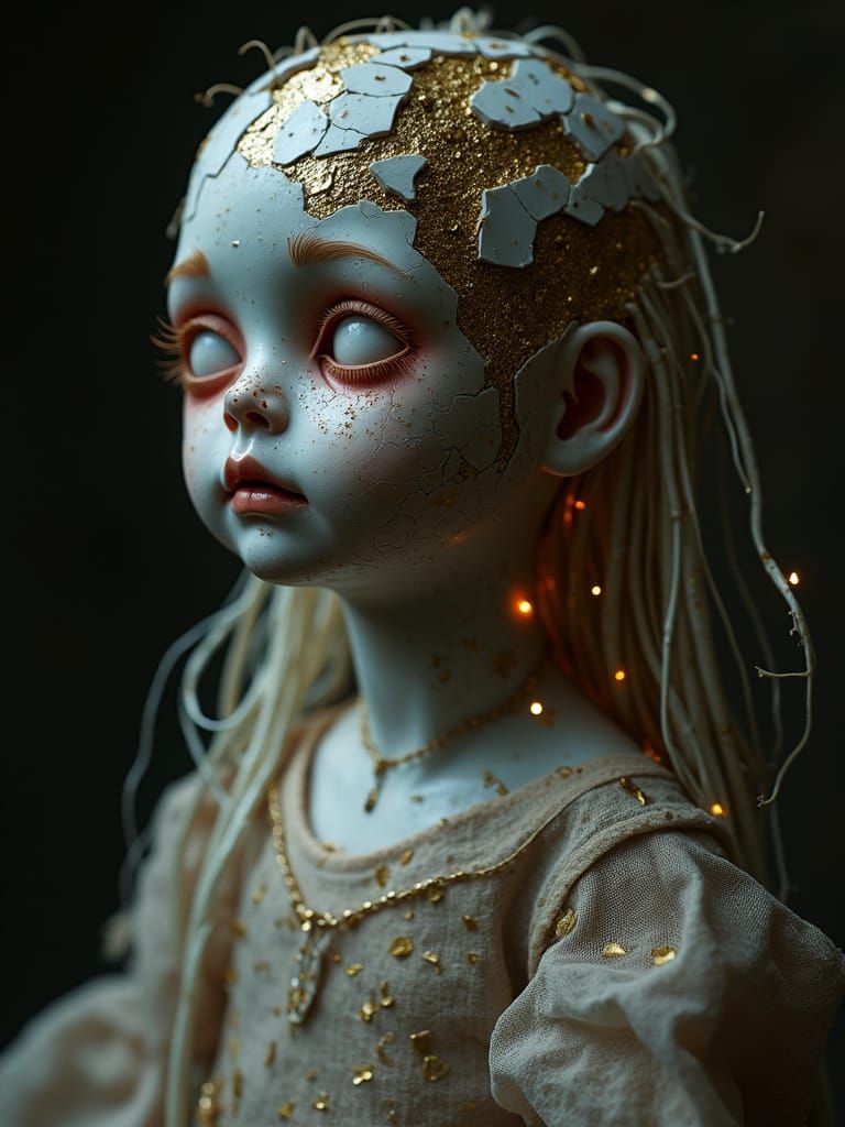 Fractured Beauty in Golden Kintsugi