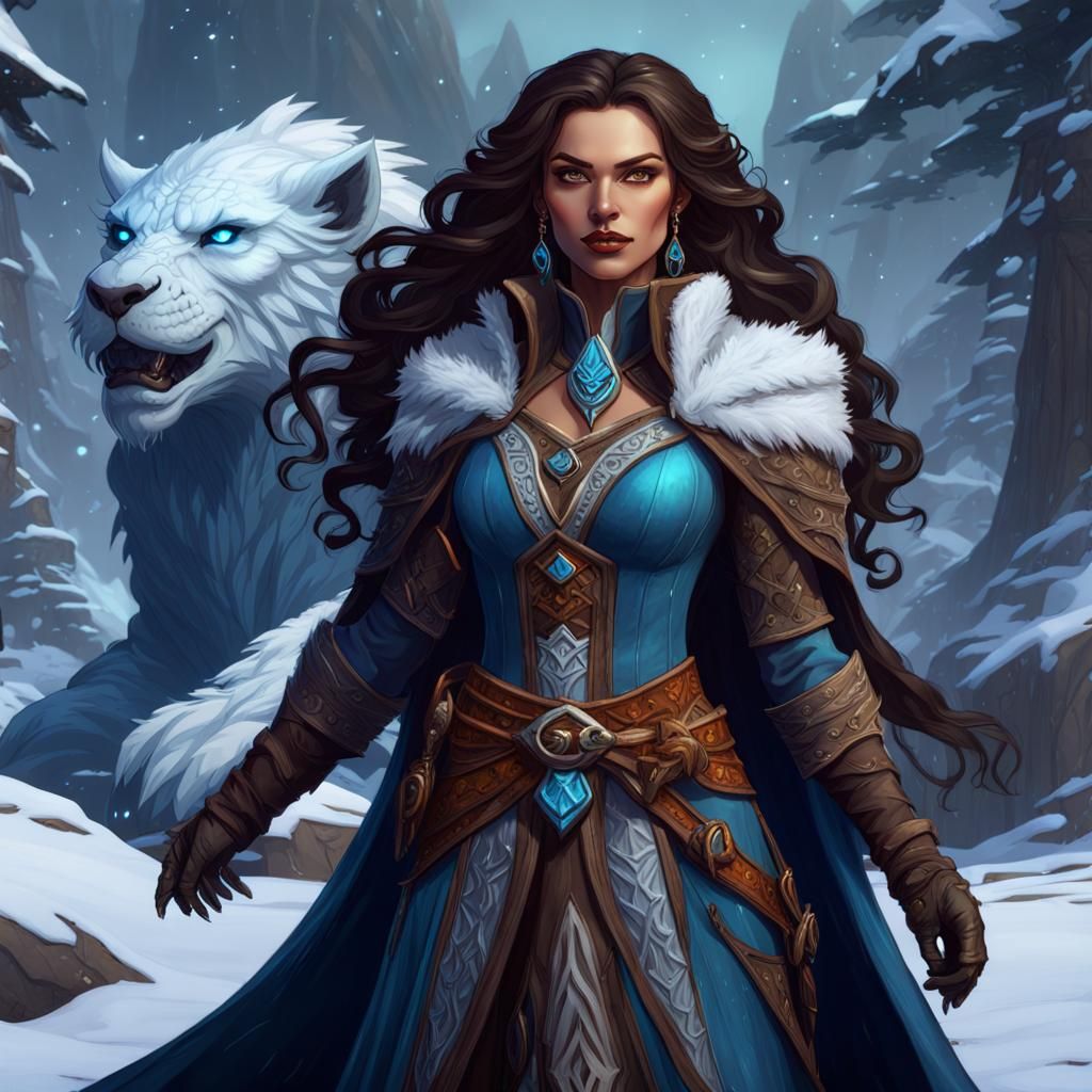 D&D Sorceress and Party in Neverwinter, Detailed Digital Art