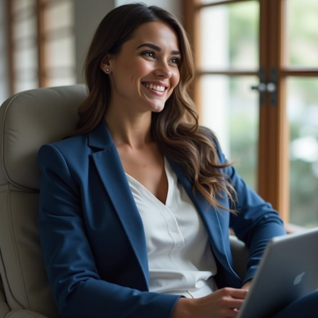 Confident Psychologist in Elegant Office Setting