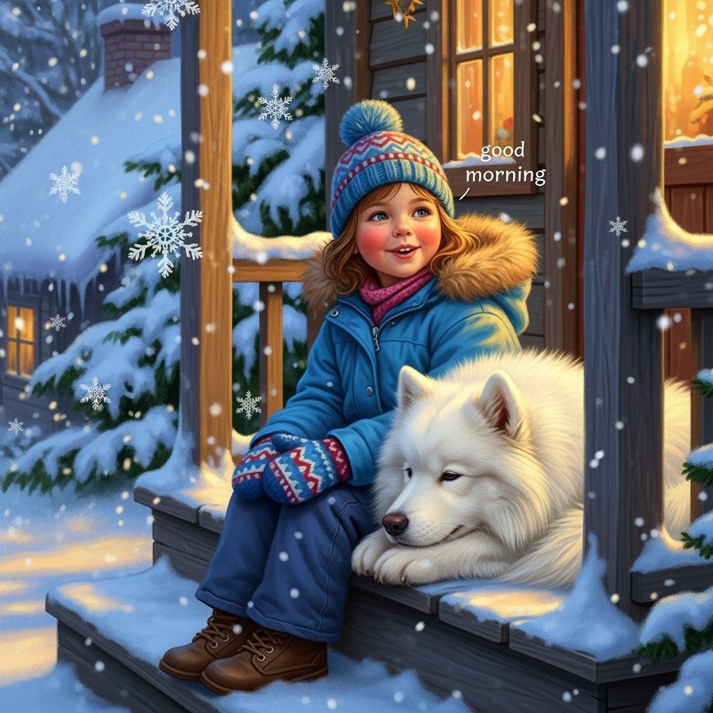 Cozy Winter Morning with Dog