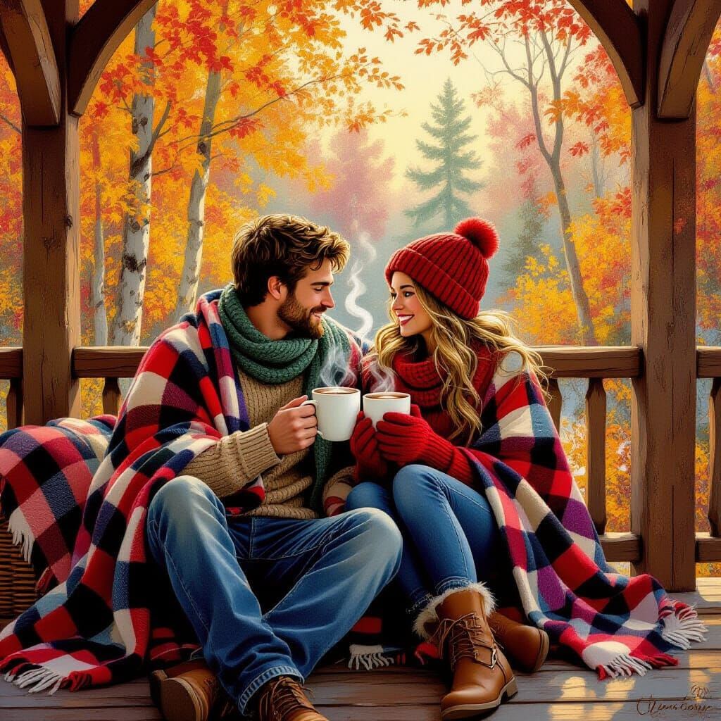 Cozy Cabin Retreat in Autumnal Forest