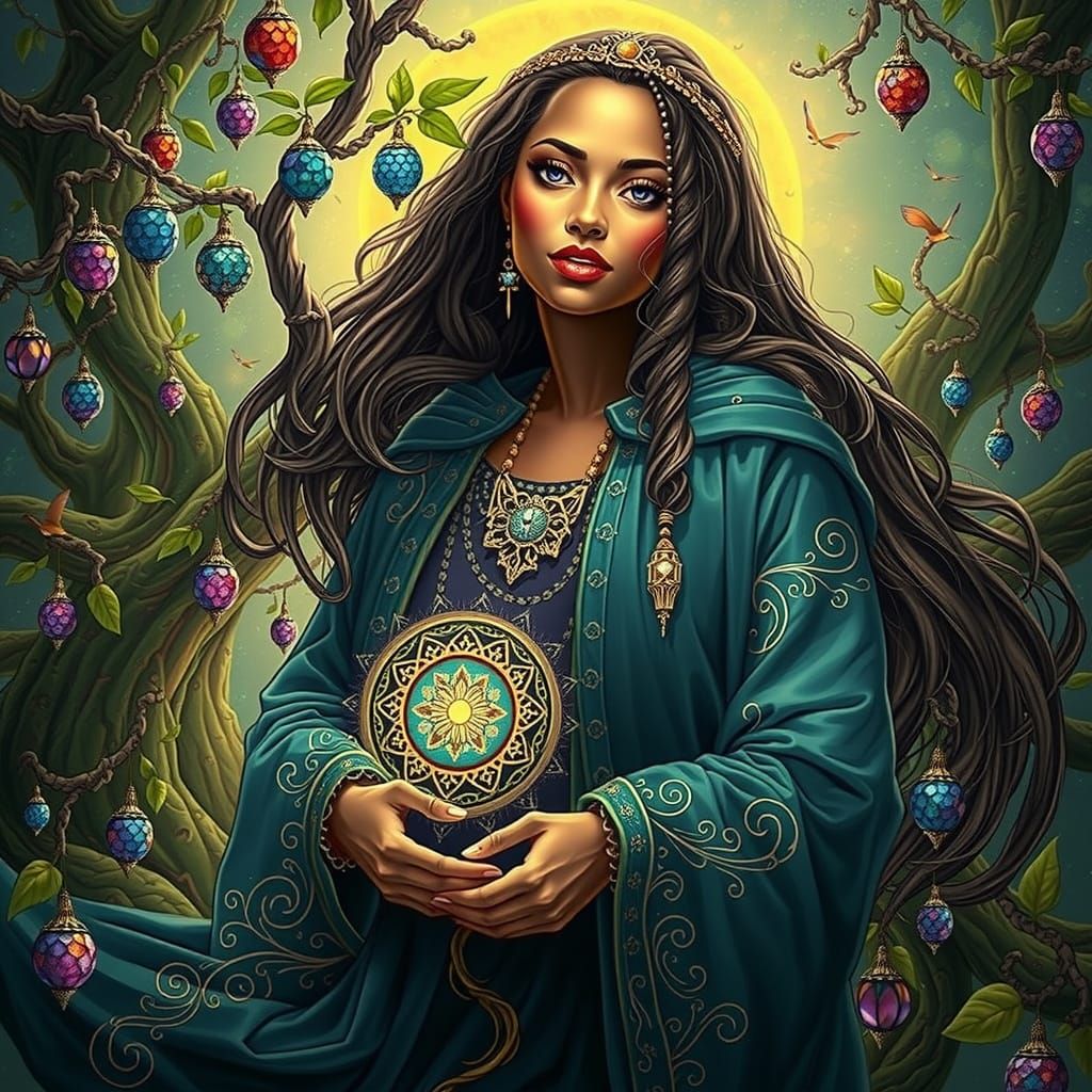 Regal Lady of Wisdom Embodied as Tree of Life in Harmony wit...