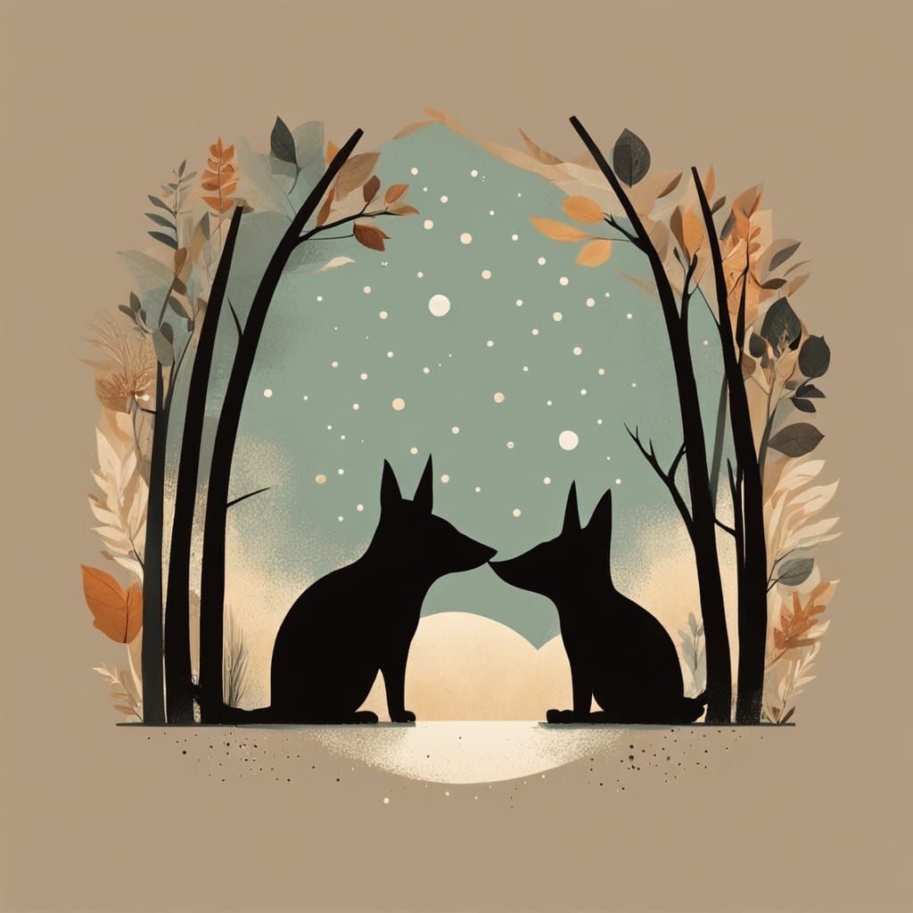 Whimsical Couple in Tender Embrace