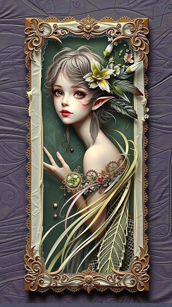 Surreal Fantasy Goddess in Unique Floral Surroundings