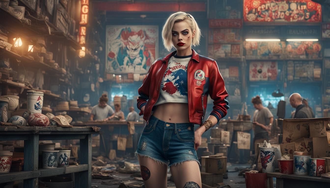 Harley Quinn Baseball Concept Art in 8K