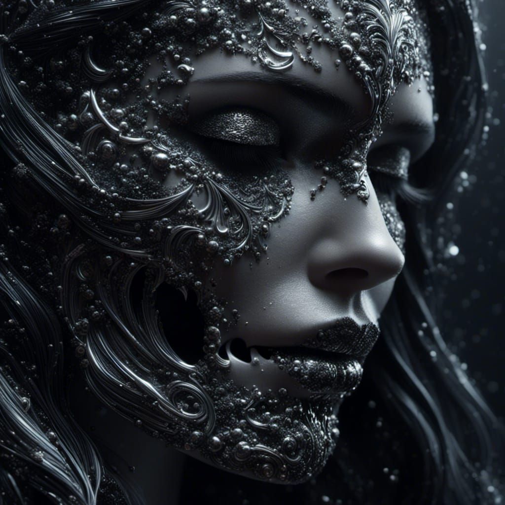 Heartbroken Viking Woman with Giant Skull: Hyperrealistic Ar...