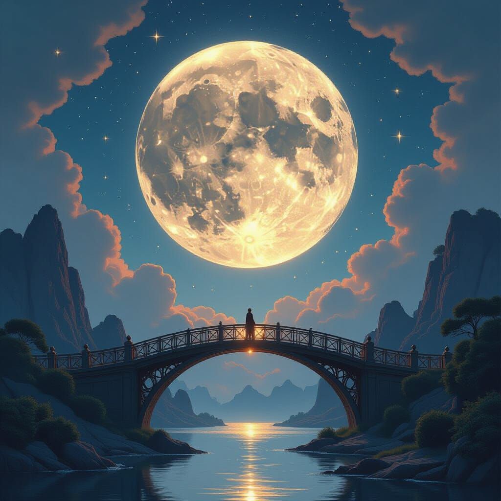 Luminous Moon in Cancer with Golden Light