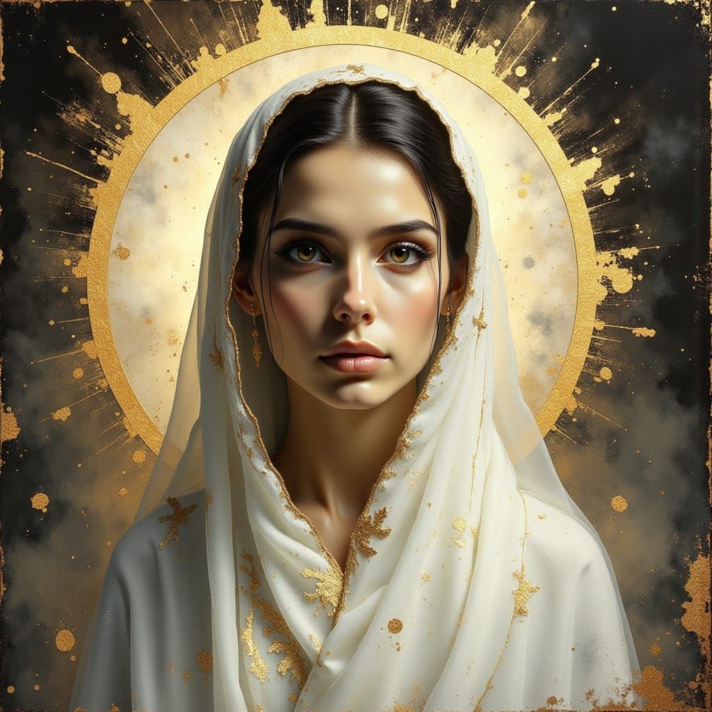 Divine Female Portrait with Radiant Glow