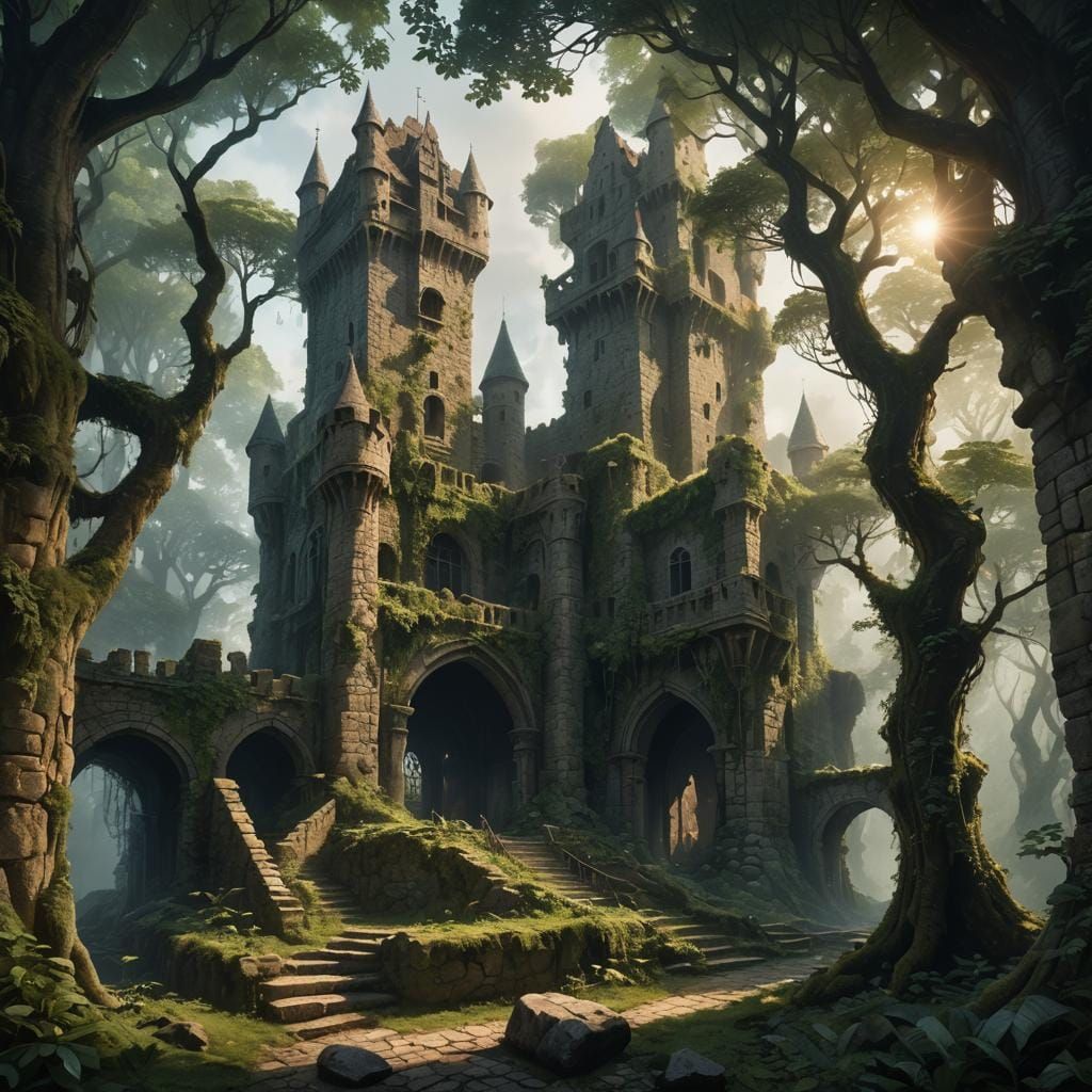 Mysterious Ancient Forest Castle in Unreal Engine