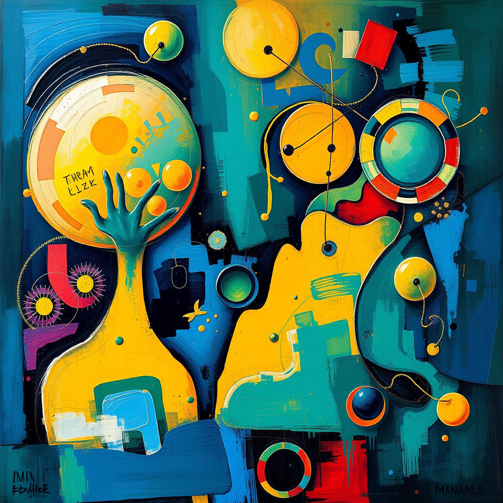 Abstract Surrealist Dreamscape with Vibrant Colors