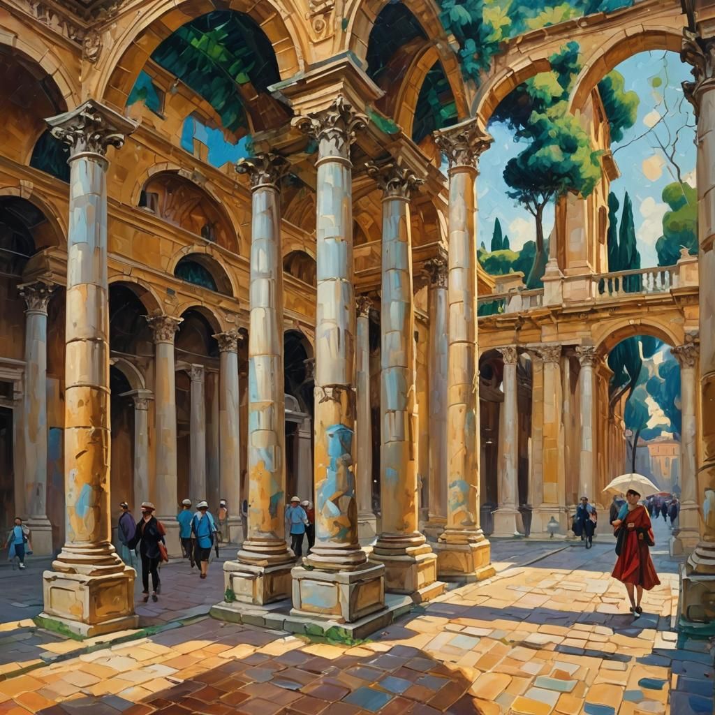 Caesar's Palace in Neo-Impressionistic Expressionist Style