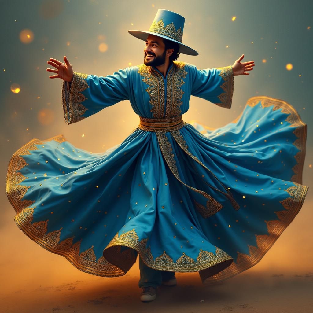Whirling Dervish in Dreamlike Matte Painting