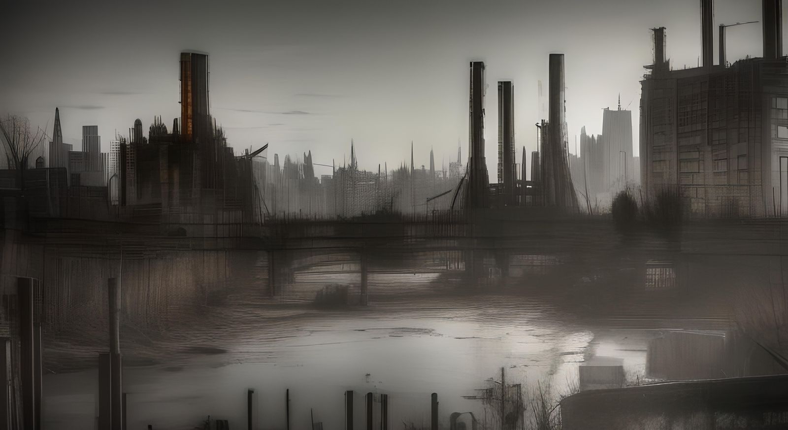 Dirty Dark Industrial Skyline