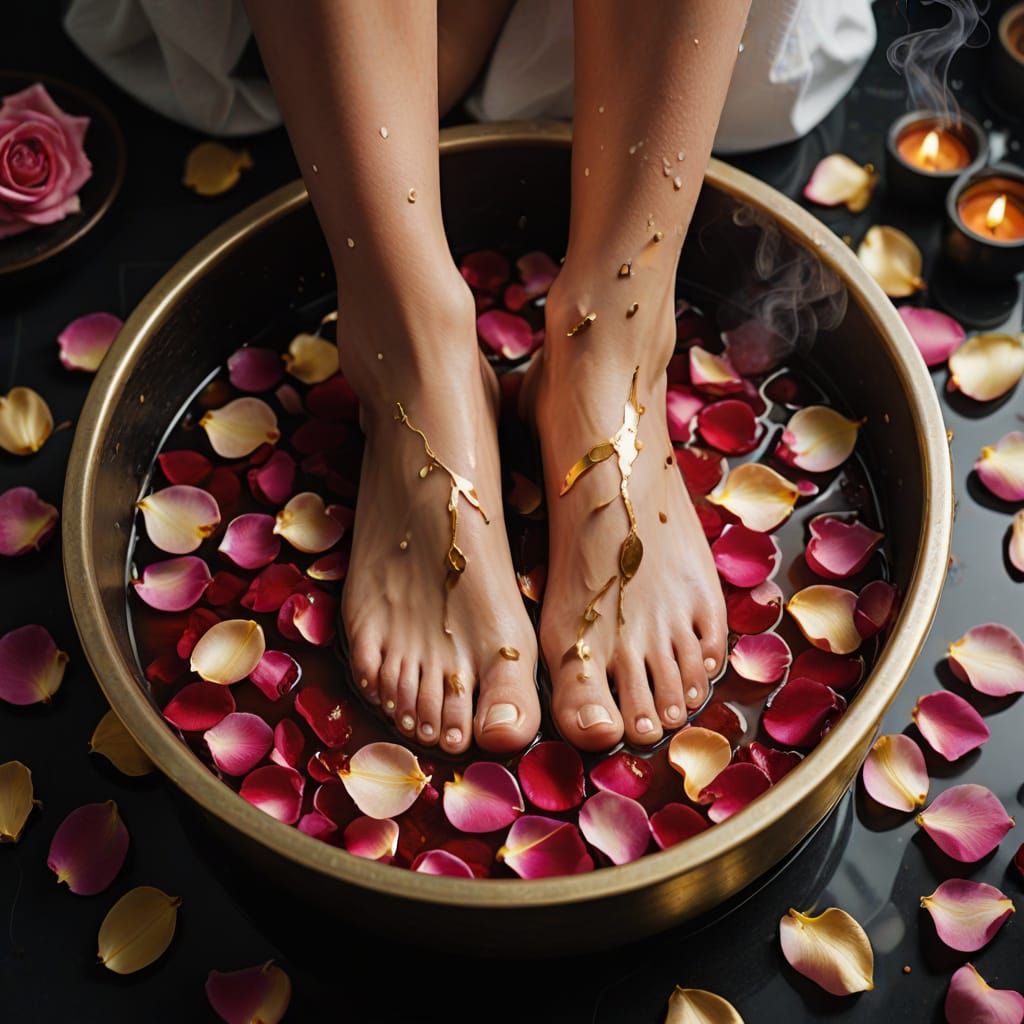Luxury Spa Pedicure in Hyper-Realistic Style