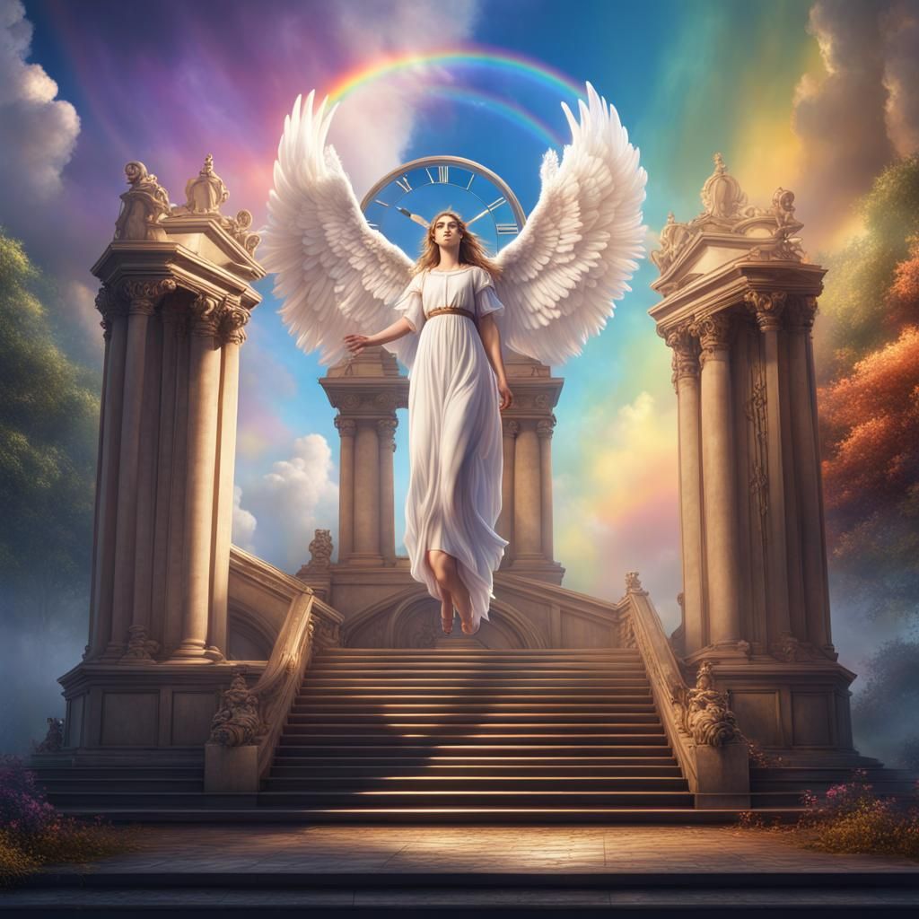 Angel Ascending to Heaven in a Detailed Matte Painting