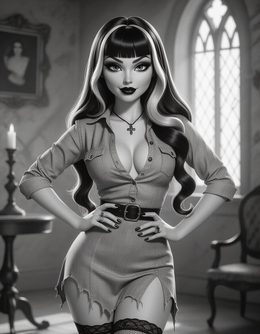 Gothic Pixie Shaman in Tattered Dress