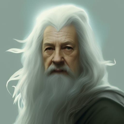 Detailed Portrait of Female Gandalf in Splash Art Style