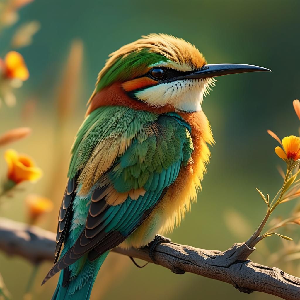 Little Bee-eater Close-Up: Digital Matte Painting