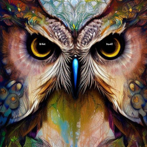Detailed Owl Portrait in a Fantasy Style