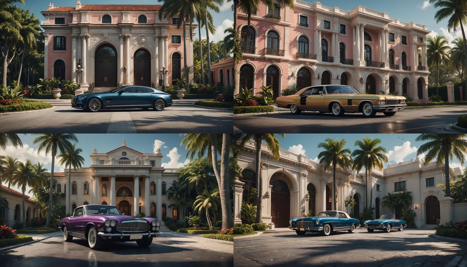 Miami Mansion: Classy Car in Modern Scene