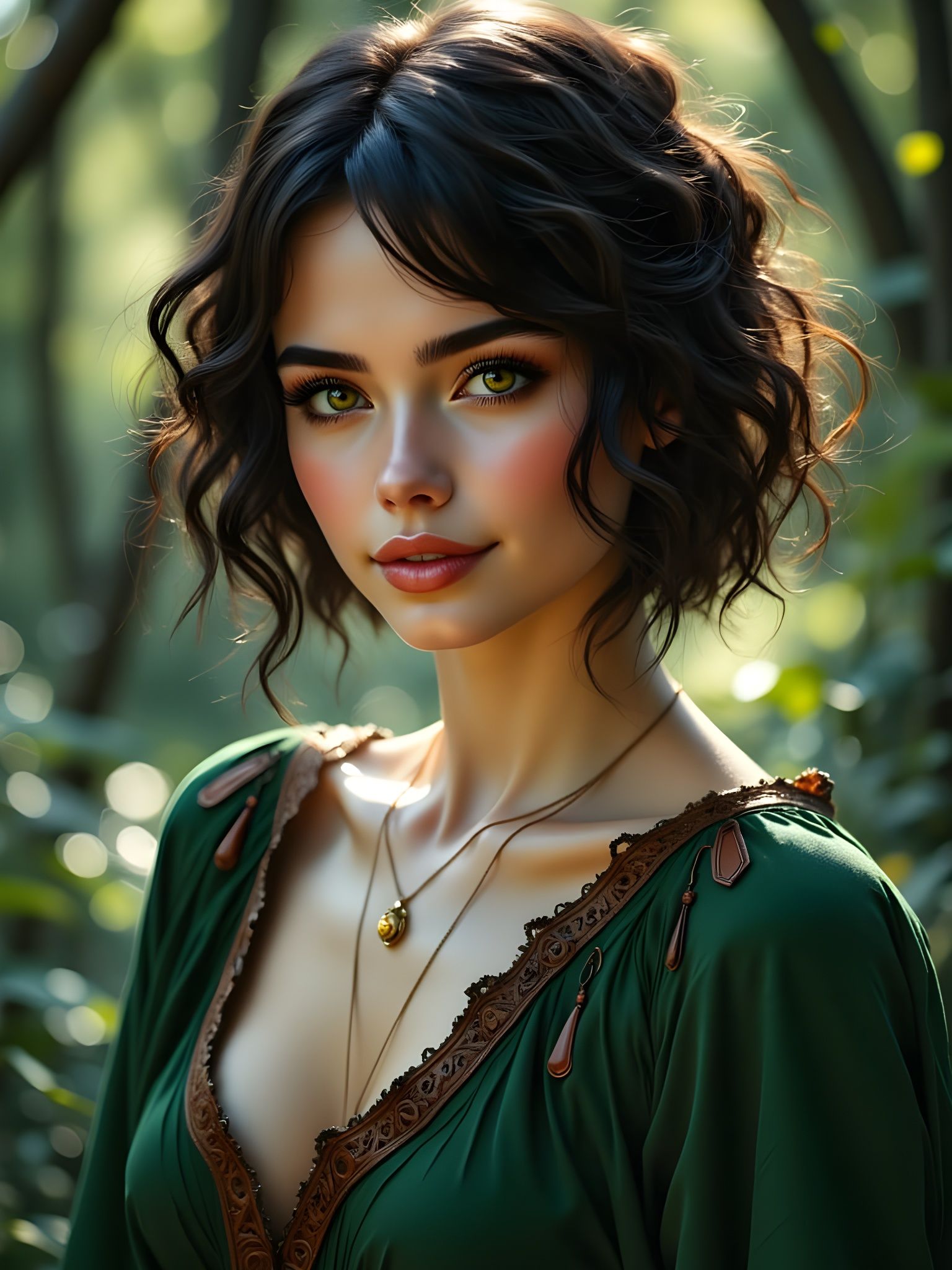 A Photorealistic Portrait of a Norse Goddess in Ethereal Att...