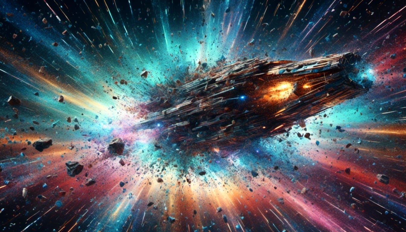 Starship Disintegration into Energy and Dust