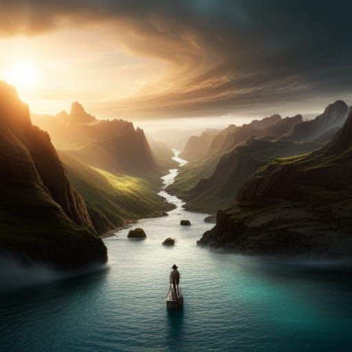 Epic Canyon Landscape in Digital Matte Painting