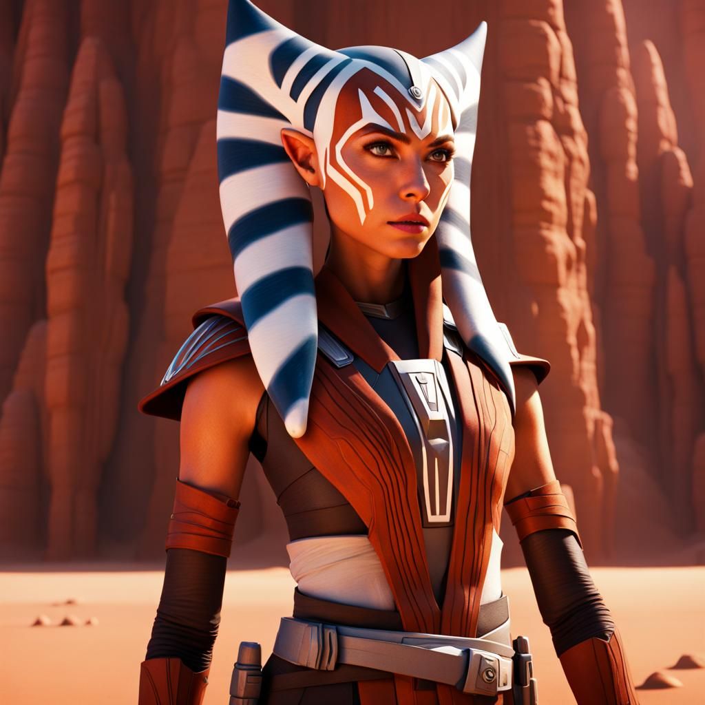Karen Gillan as Ahsoka Tano: Detailed Matte Painting