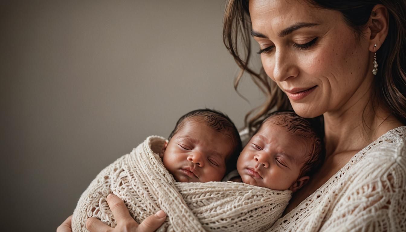 Touching Portrait of Mother and Newborn in Natural Light