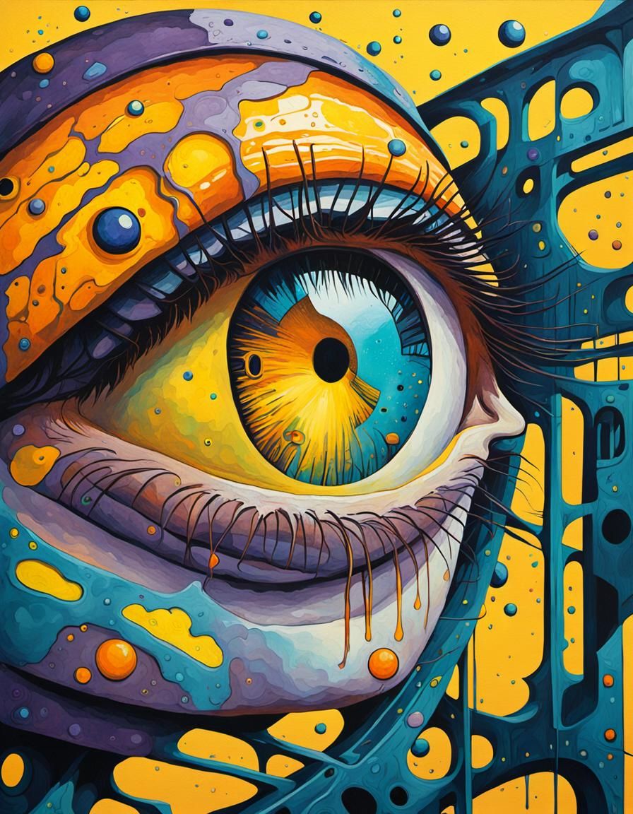 Surreal Eyes in Gothic Retrofuturism Style