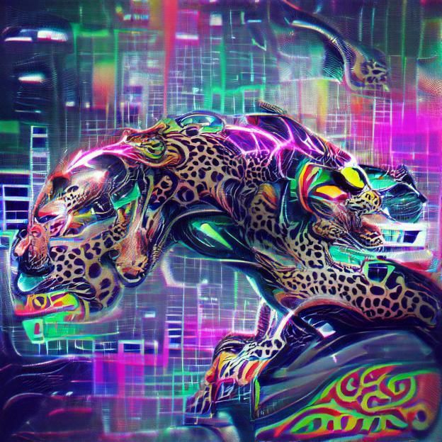 Psychedelic Cyberpunk Jaguar