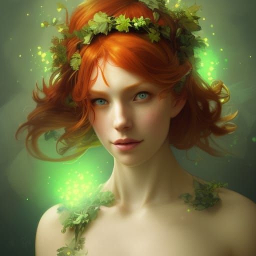 Ginger Fairy Portrait in Hyperdetailed Style