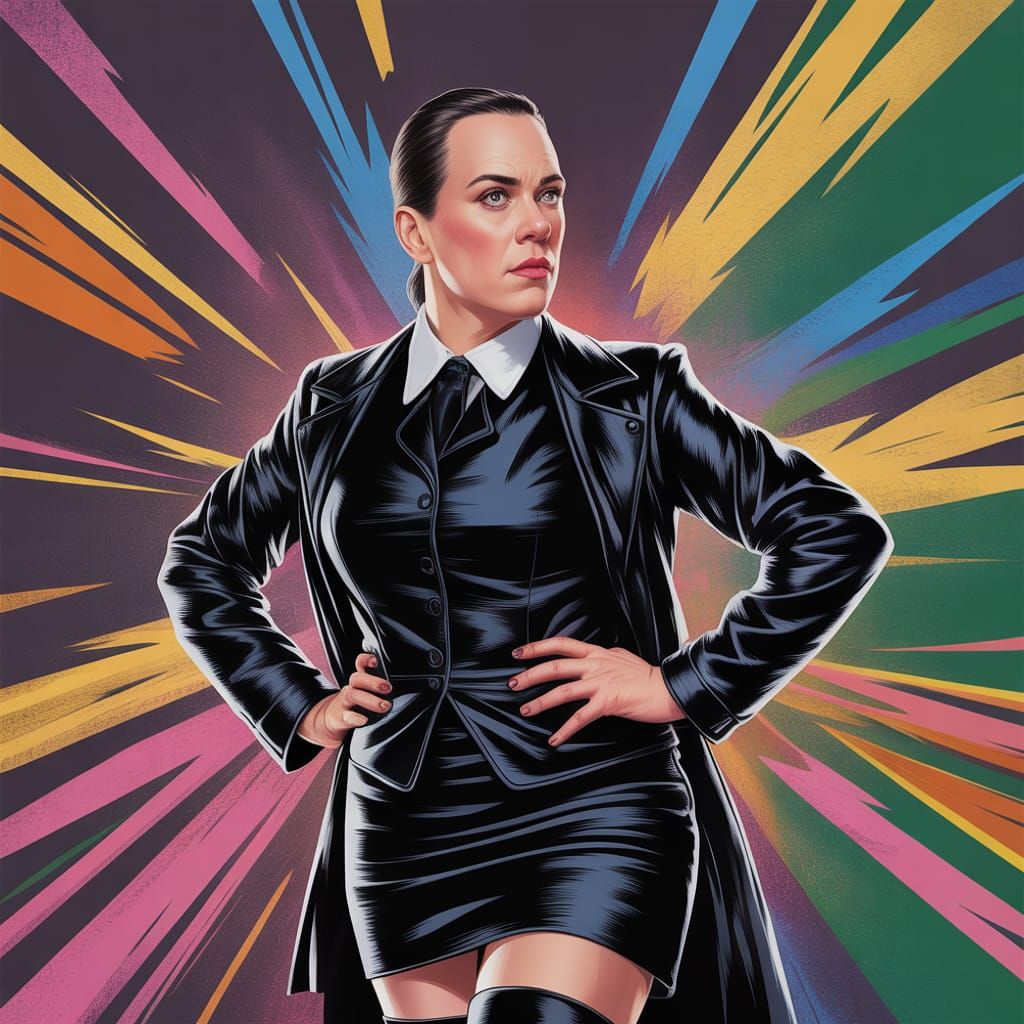 Agatha Trunchbull as a Leather-Clad Villainess