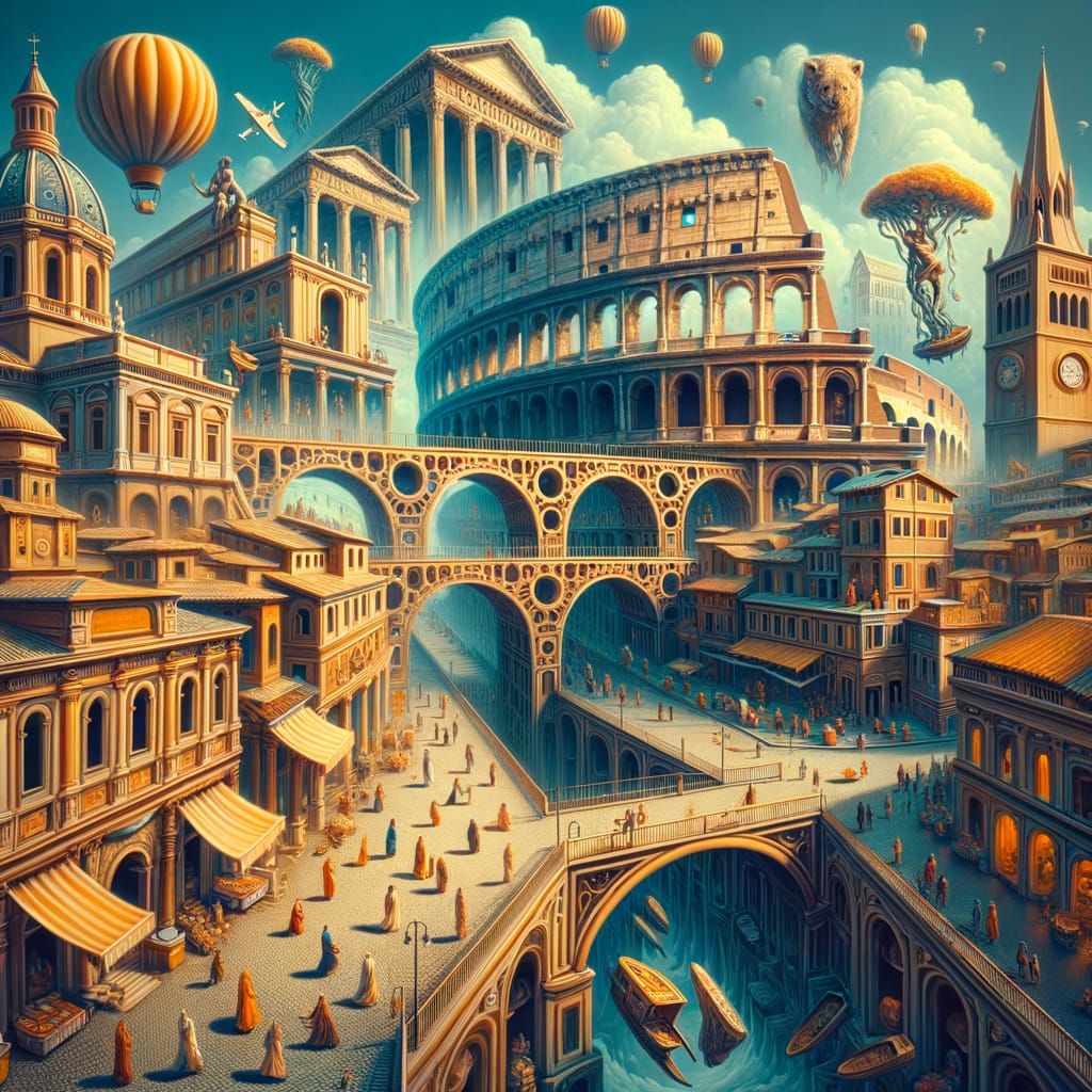 Ancient Roman Dreamscape in Surrealist Style