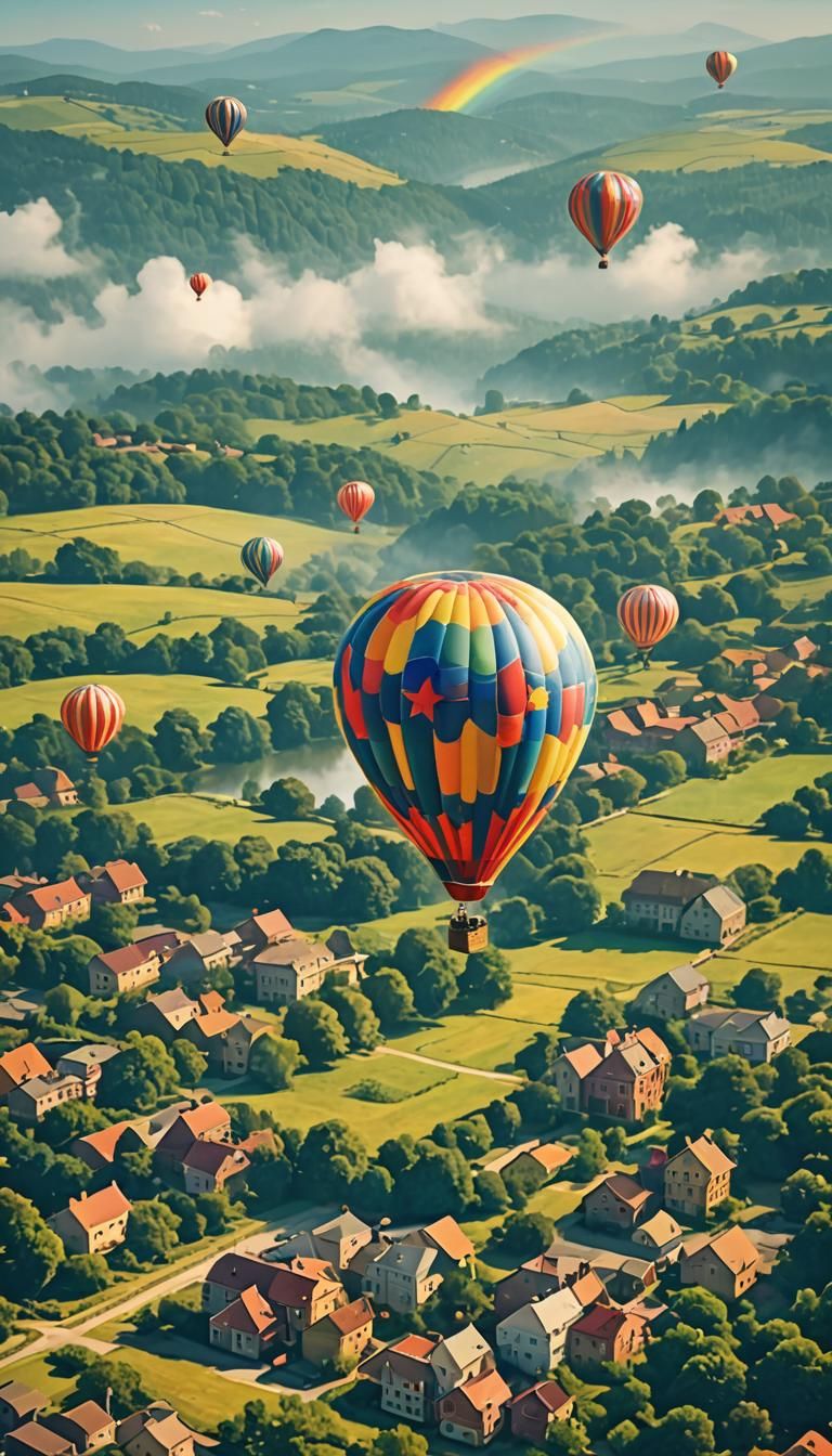 Whimsical Hot Air Balloon Flight to Dreamland