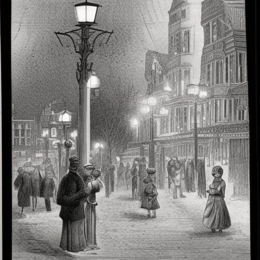 Romantic Christmas Village in Victorian Style