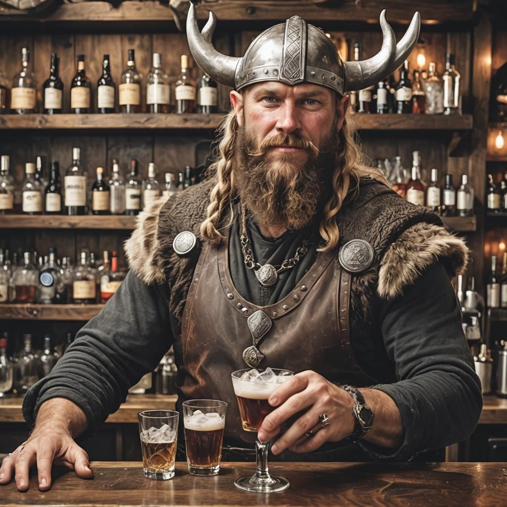 Viking Bartender in a Norse Fantasy Setting