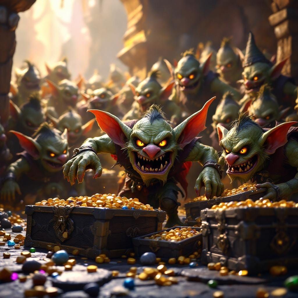 Goblins Ransack Dwarven Stronghold: 3D Digital Art